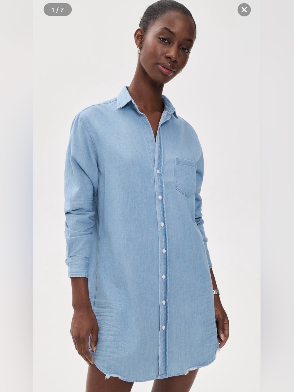 Frank & Eileen Mary Light Blue Denim Tunic Shirt Dress